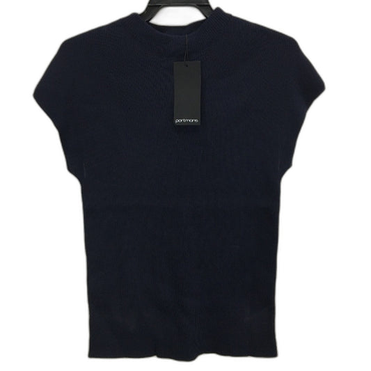 Portmans Juno Navy Blue Mock Neck Fitted Knit Top Ladies Size Large NEW
