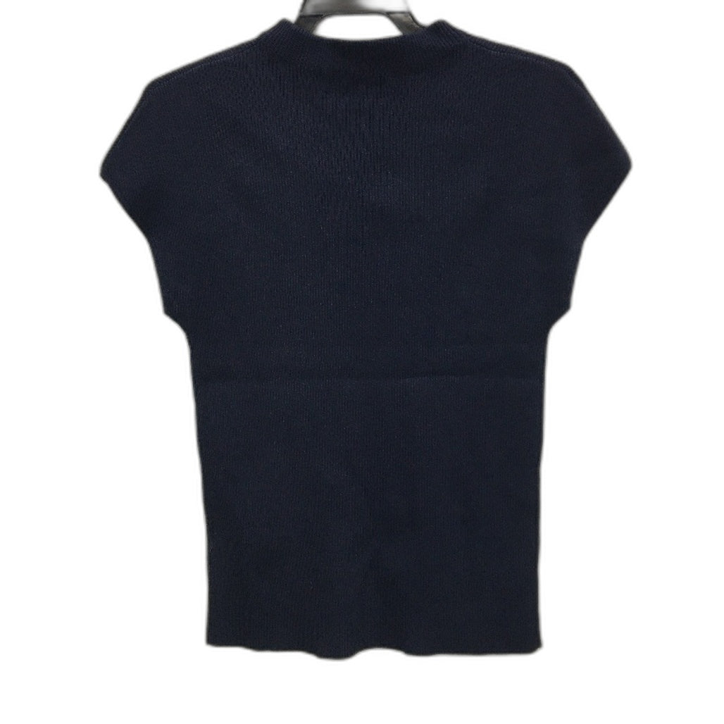 Portmans Juno Navy Blue Mock Neck Fitted Knit Top Ladies Size Large NEW