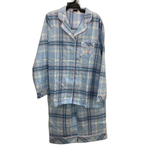 Peter Alexander Checkered Blue Flannelette Longsleeve PJ Set Ladies Sz Small NEW