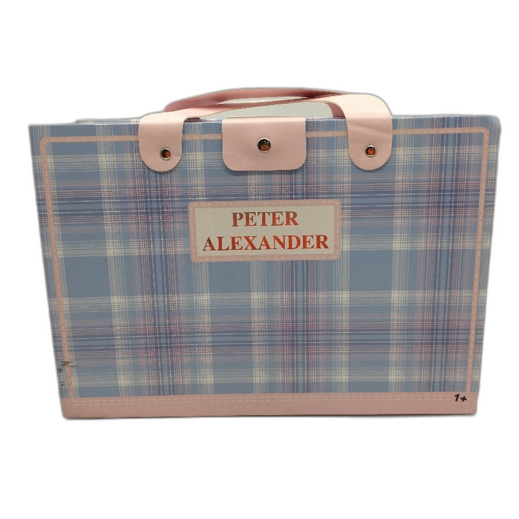 Peter Alexander Blue Check Short Sleeve Cotton PJ Set Ladies Size 1 Plus NEW