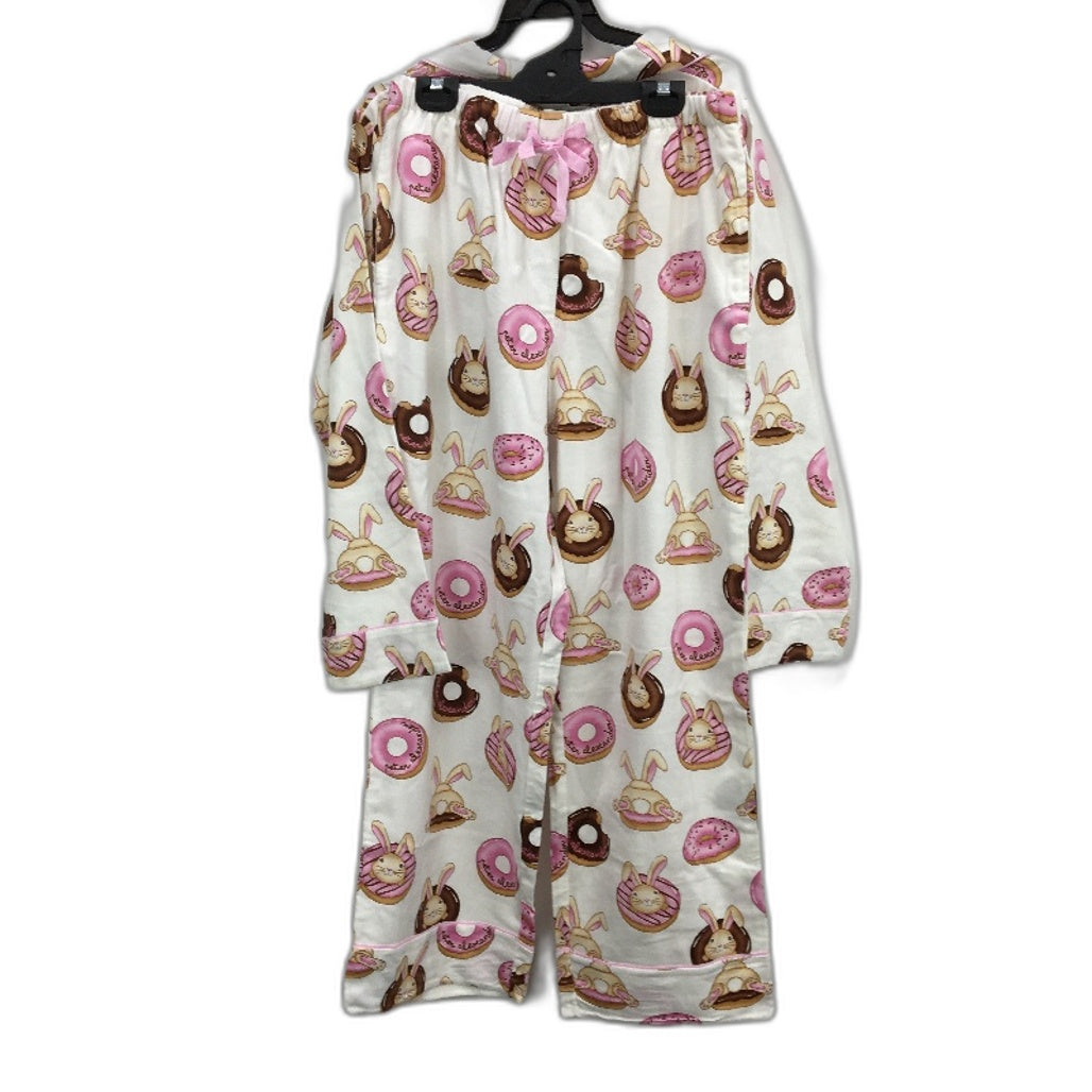 Peter Alexander Krispy Kreme Pink Bunny Bamboo LS PJ Set Ladies Sz Medium NEW