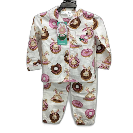 Peter Alexander Krispy Kreme Bunnies LS Bamboo Pink PJ Set Girls Size 4 NEW