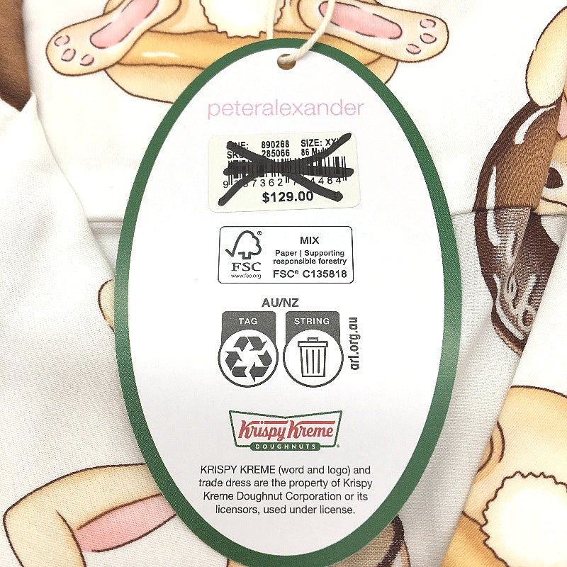 Peter Alexander Krispy Kreme Brown Bunnies Short Cotton PJ Set Mens Size 2XL NEW