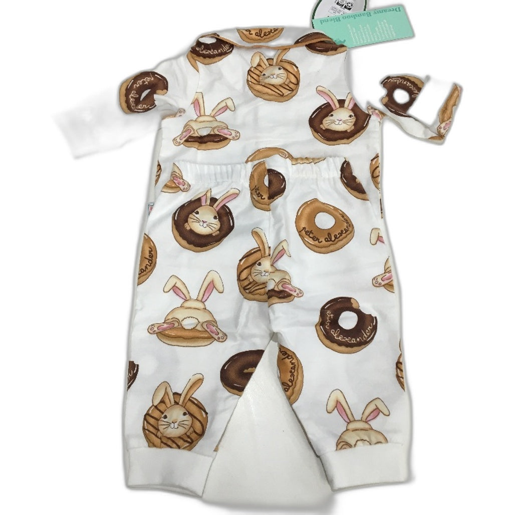 Peter Alexander Krispy Kreme Bunny Classic PJ Set Boys Size 6 to 12 Months NEW