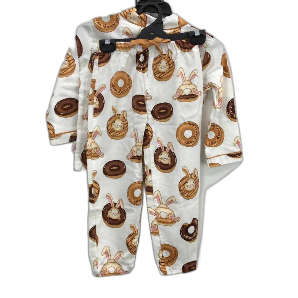 Peter Alexander Krispy Kreme Brown Bunny Flannelette PJ Set Boys Size AU 4 NEW
