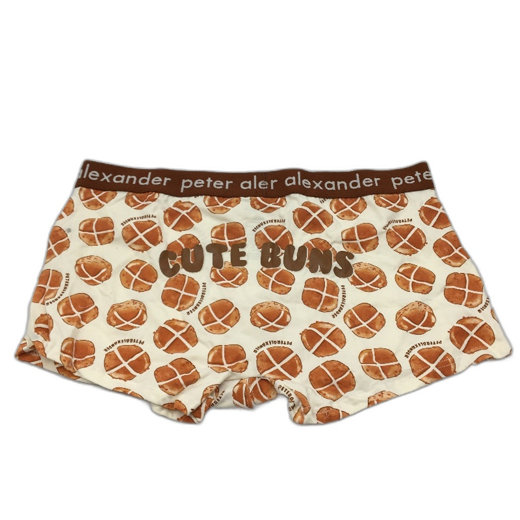 Peter Alexander Cute Hot Cross Buns Pattern Brown Trunks Mens Size XL NEW