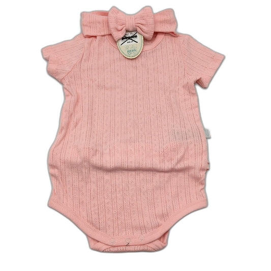 Peter Alexander Organic Cotton Pink Baby Girls Romper Size 12 to 18 Months NEW