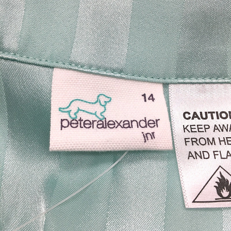 Peter Alexander Aqua Teal Satin Shortie Pyjama Set Girls Size AU 14 NEW