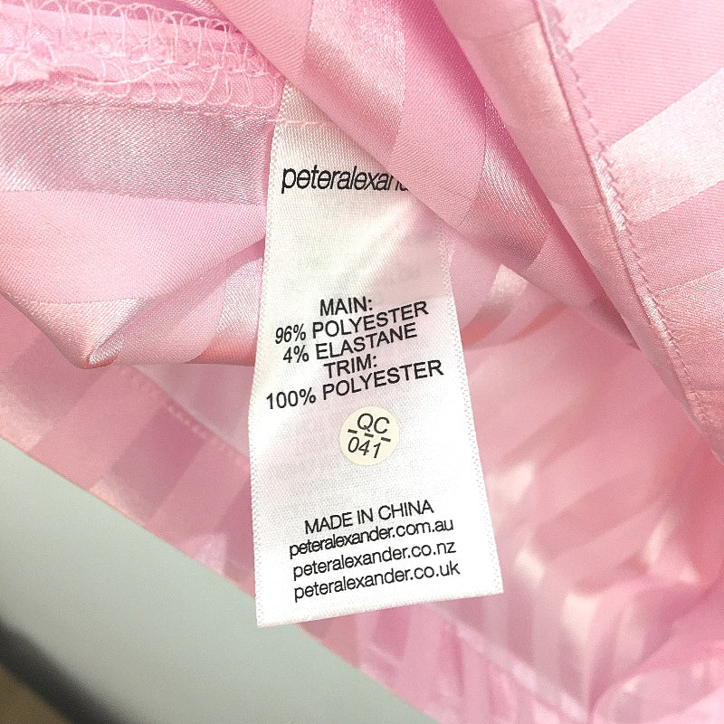 Peter Alexander Pink Stripe Chic Satin Shortie Pyjama Set Ladies Size Large NEW