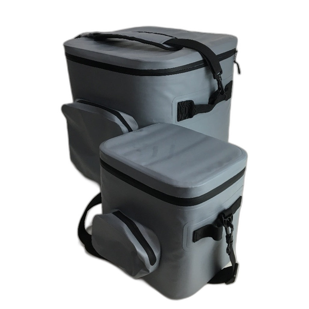 2 Pce Insulated Can Coolers Carry Bags With Straps Large With Side Pouch & Small