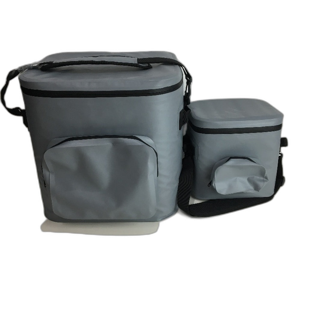 2 Pce Insulated Can Coolers Carry Bags With Straps Large With Side Pouch & Small