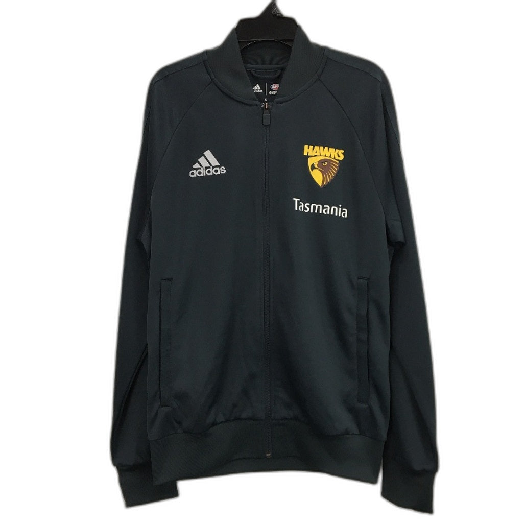 AFL Adidas Hawthorn Hawks Stand Up Collar Zip-Up Lightweight Jacket Mens Size S