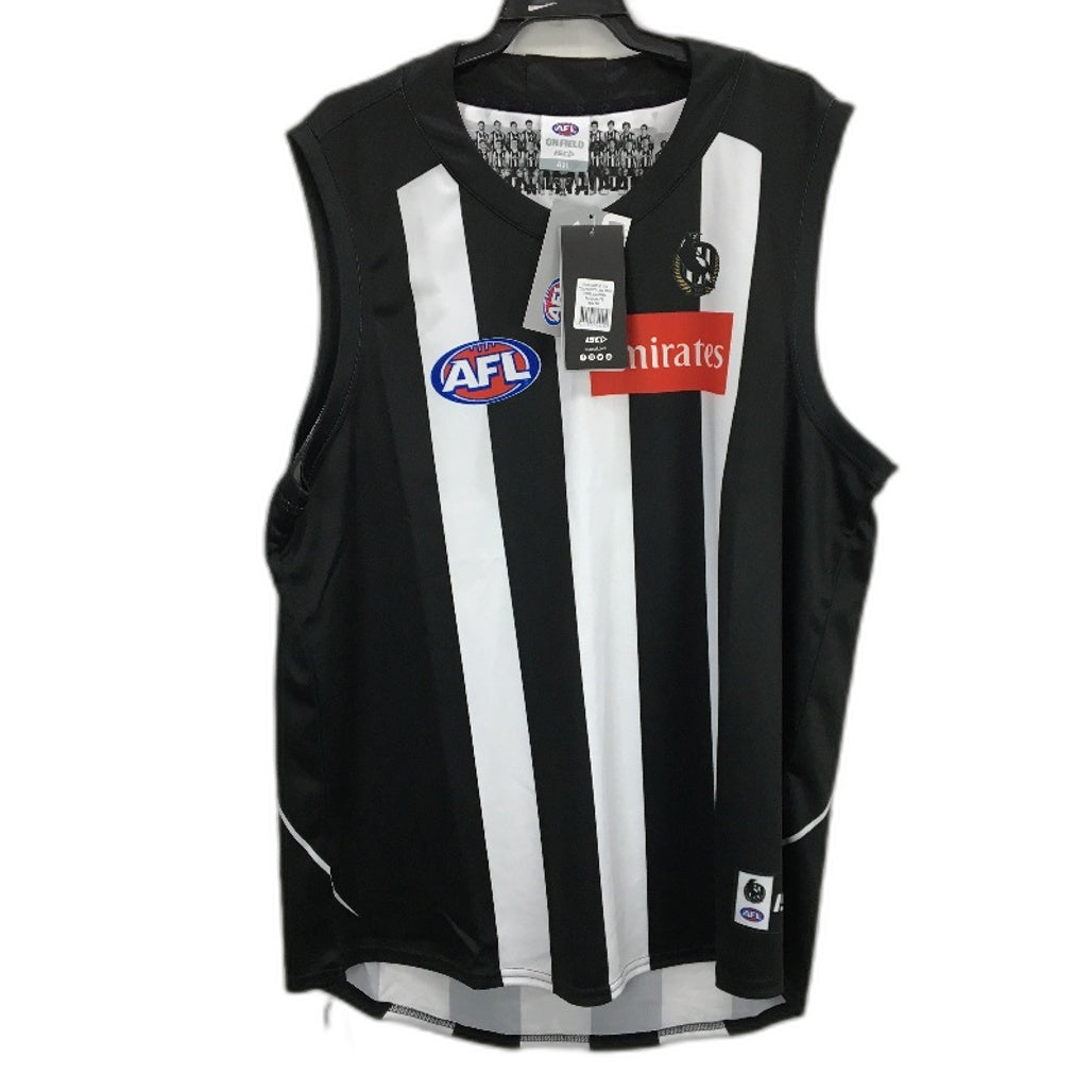 AFL Collingwood Magpies 2020 Home Guernsey Team Photo Inner Label Mens Size 7XL