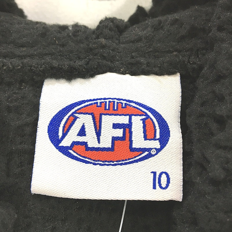AFL Essendon Bombers Black Fluffy Hooded Zip-Up Jacket Youth Size 10 NEW