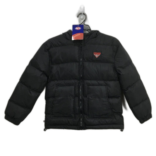 AFL Essendon Bombers Hooded Puffer Jacket Zip-Up Windbreaker Youth Sz Large NEW