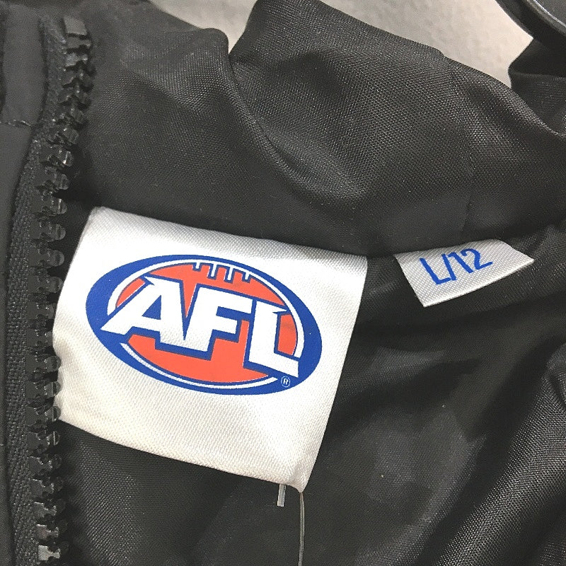 AFL Essendon Bombers Hooded Puffer Jacket Zip-Up Windbreaker Youth Sz Large NEW