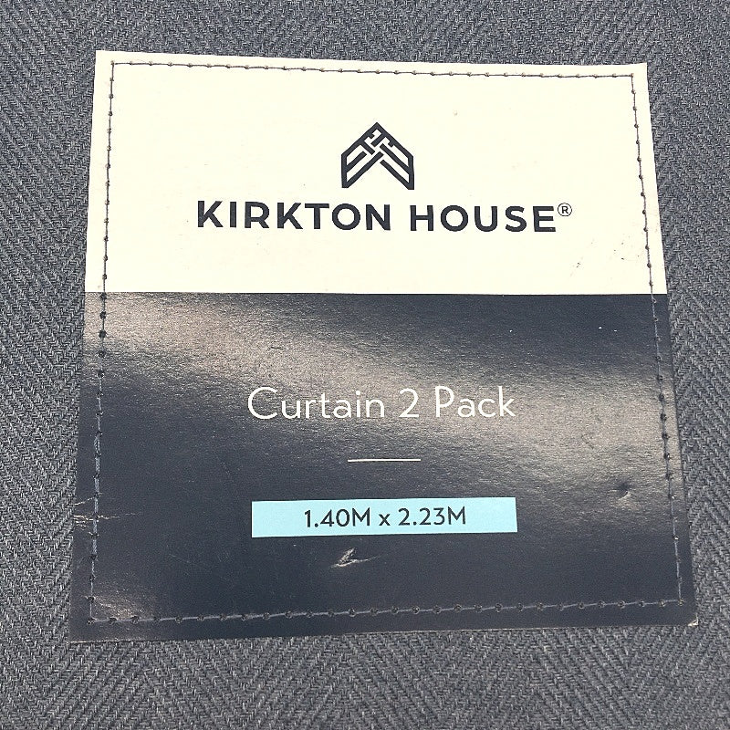 Kirkton House Blockout Blue Weave Curtain Eyelet 2 Pack 1.4 x 2.23m NEW