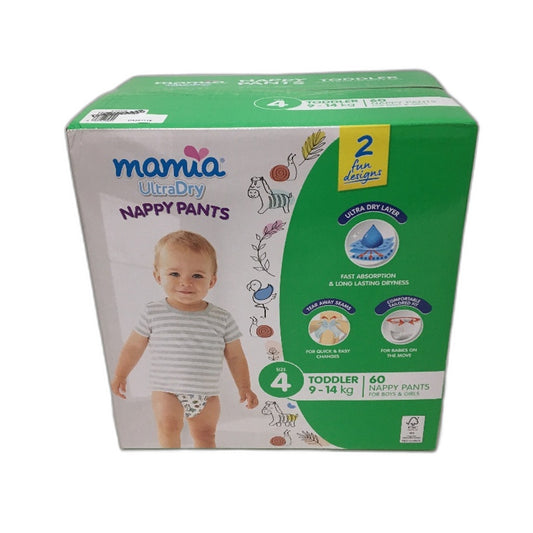 Mamia Ultra Dry 60 Nappy Pants Box Size 4 Toddler 9-14kg Boys & Girls NEW