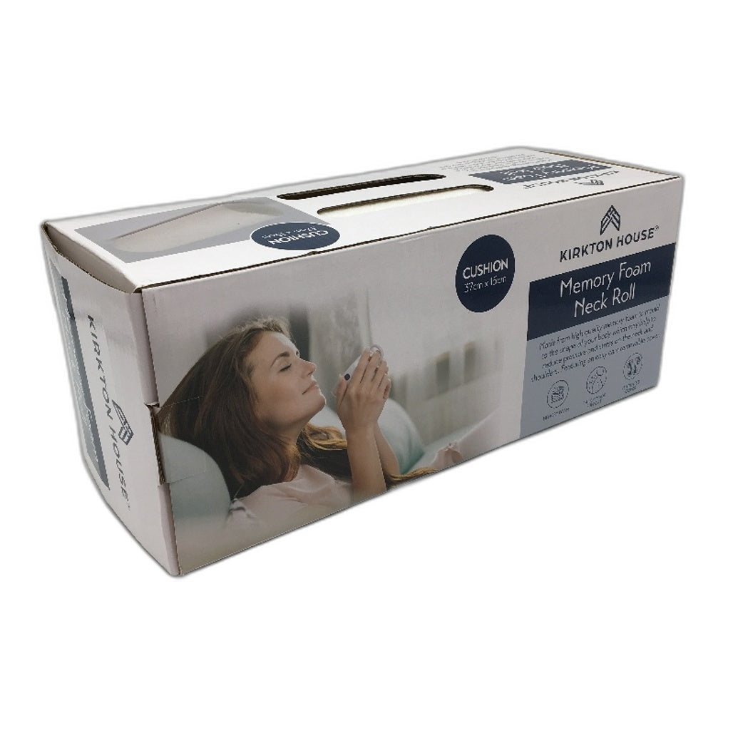 Kirkton House Memory Foam White Pressure Reduction Neck Roll Cushion NEW