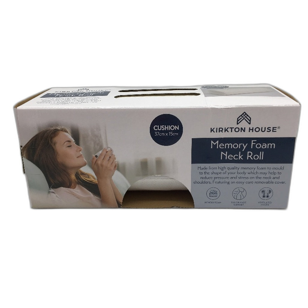 Kirkton House Memory Foam White Pressure Reduction Neck Roll Cushion NEW