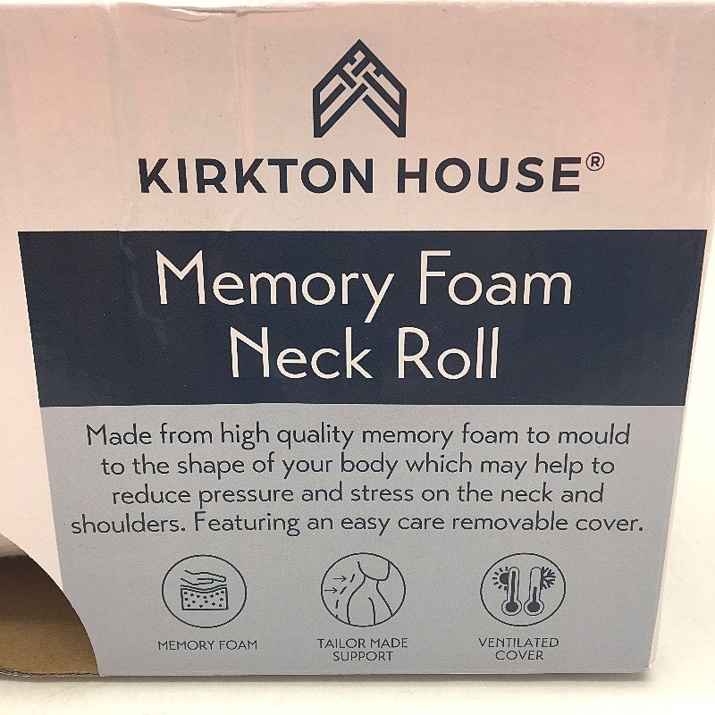 Kirkton House Memory Foam White Pressure Reduction Neck Roll Cushion NEW