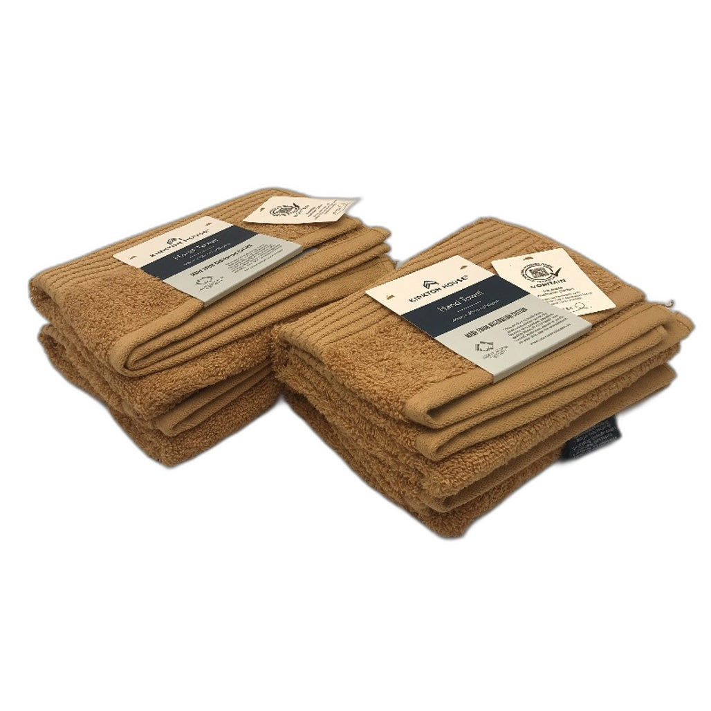 Kirkton House 4Pce 100% Australian Cotton Mustard Hand Towel Pack NEW