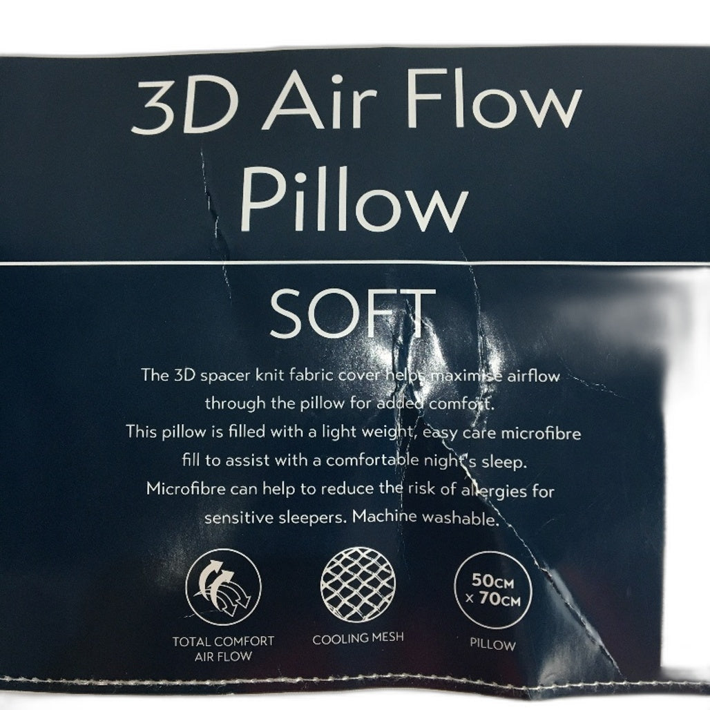 Kirkton House White 3D Soft Cooling Air Flow Light Weight Microfibre Pillow NEW