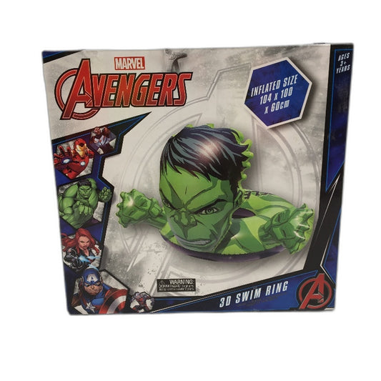 Marvel Avengers Aquatic Toy The Hulk 3D Sculpted Kids Swim Ring  Age 3+ NEW