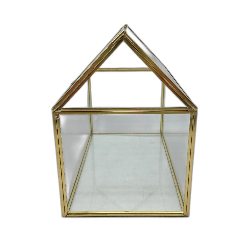 NCYP 26cm Large Geometric Glass Card Box Organiser Terrarium Succulent Pot NEW