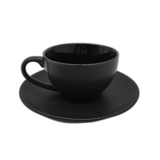 MIAMIO 6 Pcs Ceramic Cappuccino Coffee Tea Mugs Cups With Saucer & Metal Stand