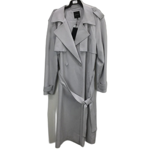 Portmans Curve Dove Grey Double Breasted Belted Trench Coat Ladies Size 18 NEW