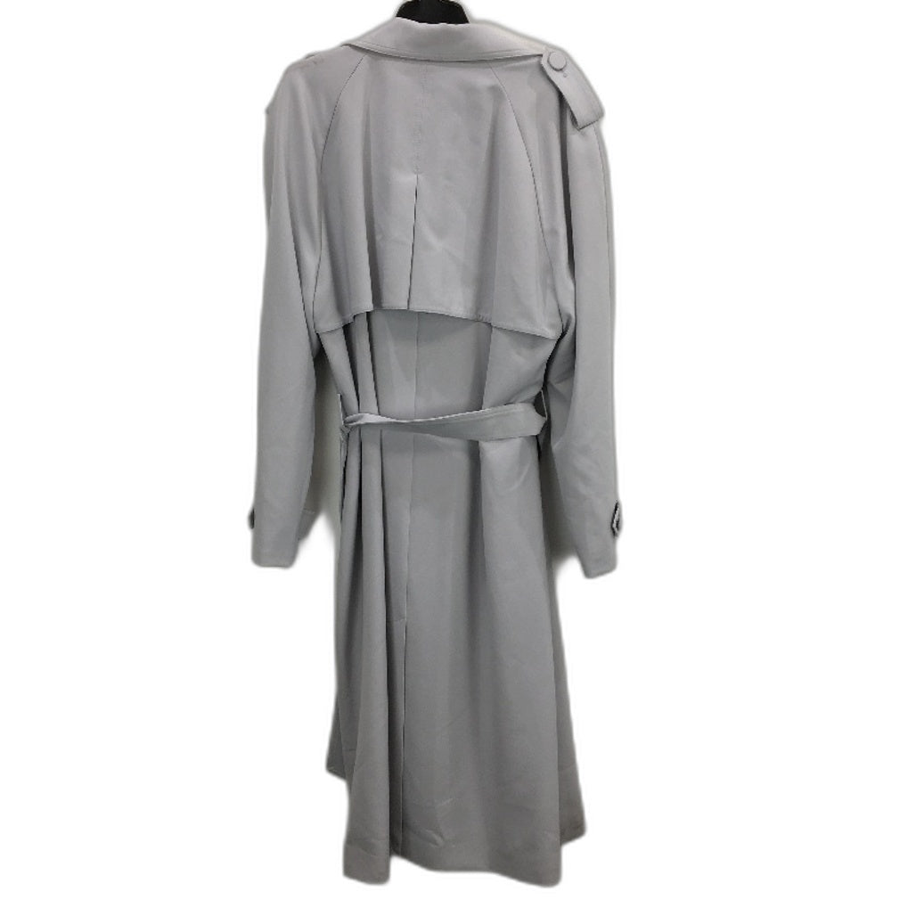Portmans Curve Dove Grey Double Breasted Belted Trench Coat Ladies Size 18 NEW