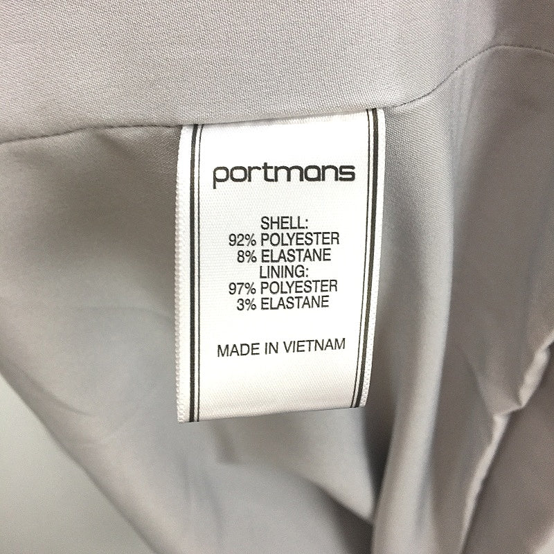 Portmans Curve Dove Grey Double Breasted Belted Trench Coat Ladies Size 18 NEW