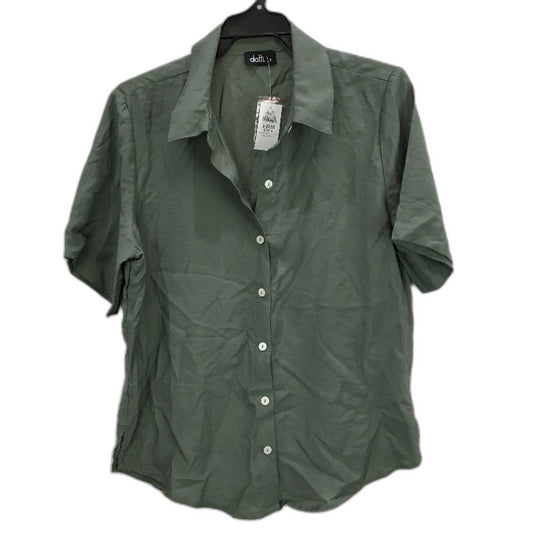 Dotti Olive Green Lightweight Short Sleeve Button Up Shirt Ladies Size 8