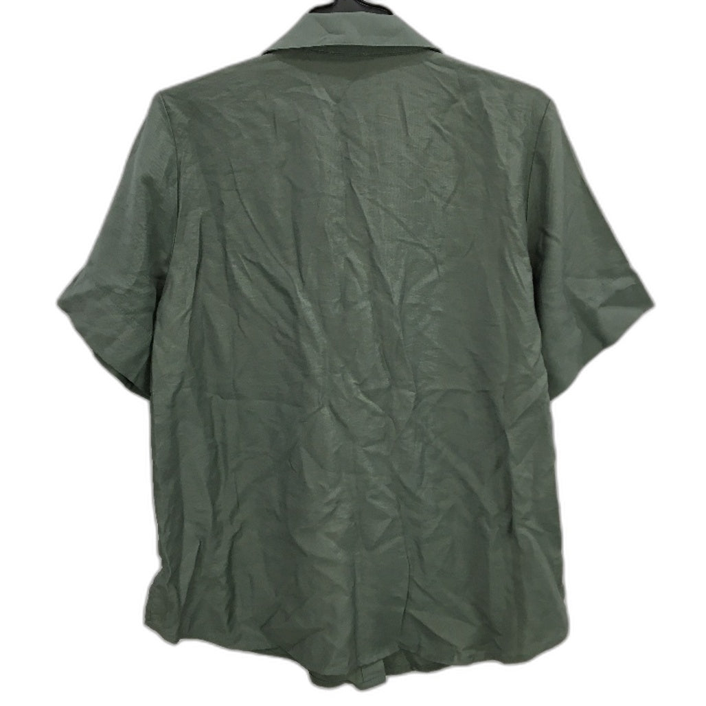 Dotti Olive Green Lightweight Short Sleeve Button Up Shirt Ladies Size 8