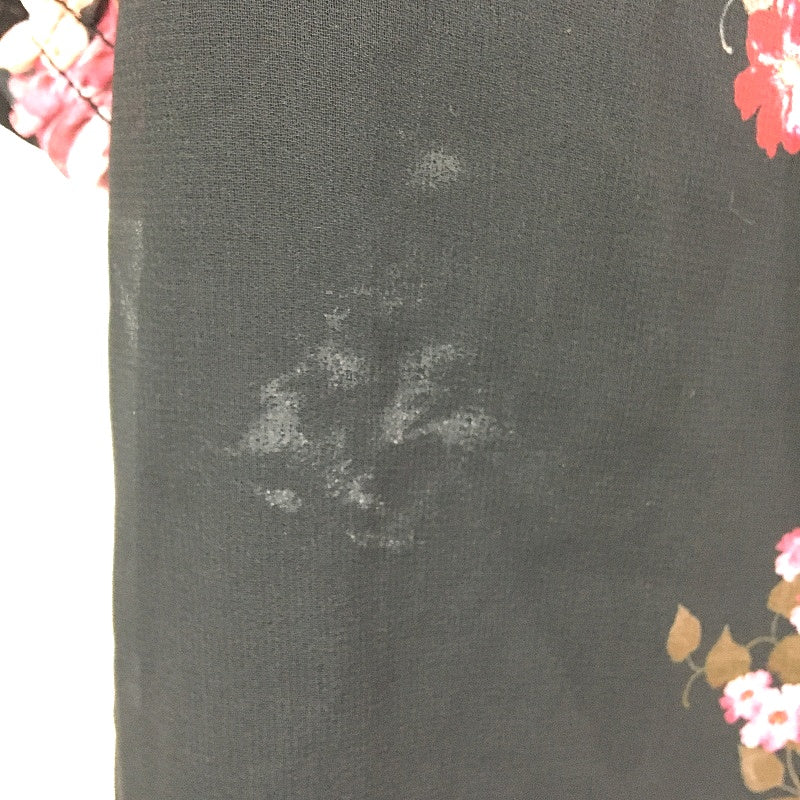 Portmans St Valentine Black Floral Short Sleeve Button Up Blouse Ladies Size 10