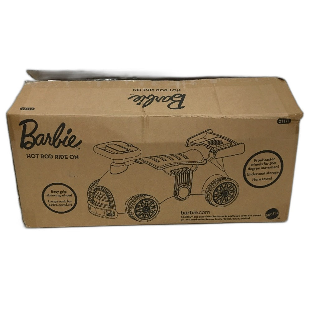 Mattel Barbie Malibu Edition Pink Hot Rod Ride On With Underseat Storage NEW