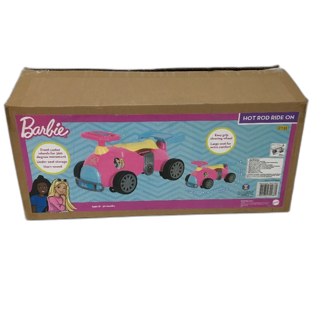 Mattel Barbie Malibu Edition Pink Hot Rod Ride On With Underseat Storage NEW