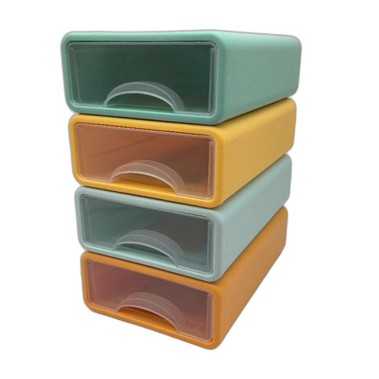 Fohouse Multicoloured 4 Tier Stackable Desk Organiser Drawers NEW