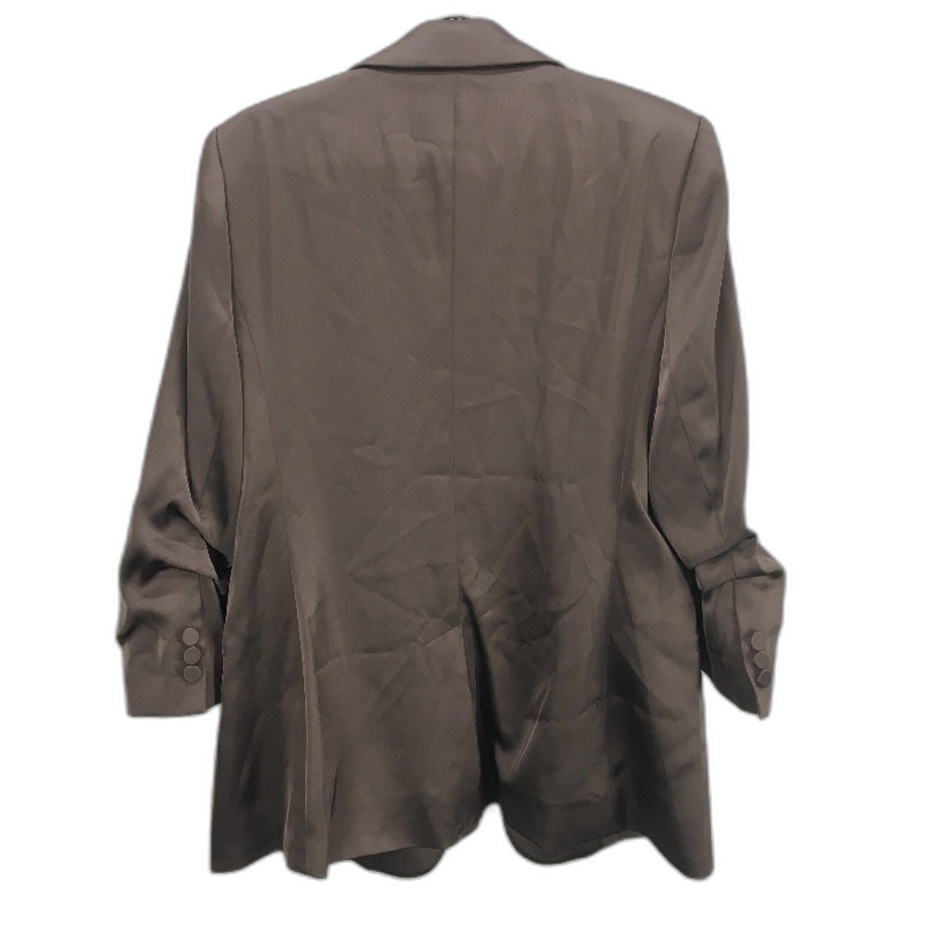 Portmans Earl Grey Cupids Bow Smooth Satin Button Up Blazer Ladies Size 16 NEW