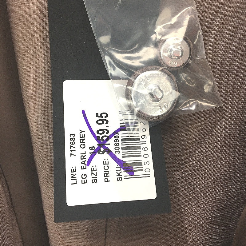 Portmans Earl Grey Cupids Bow Smooth Satin Button Up Blazer Ladies Size 16 NEW