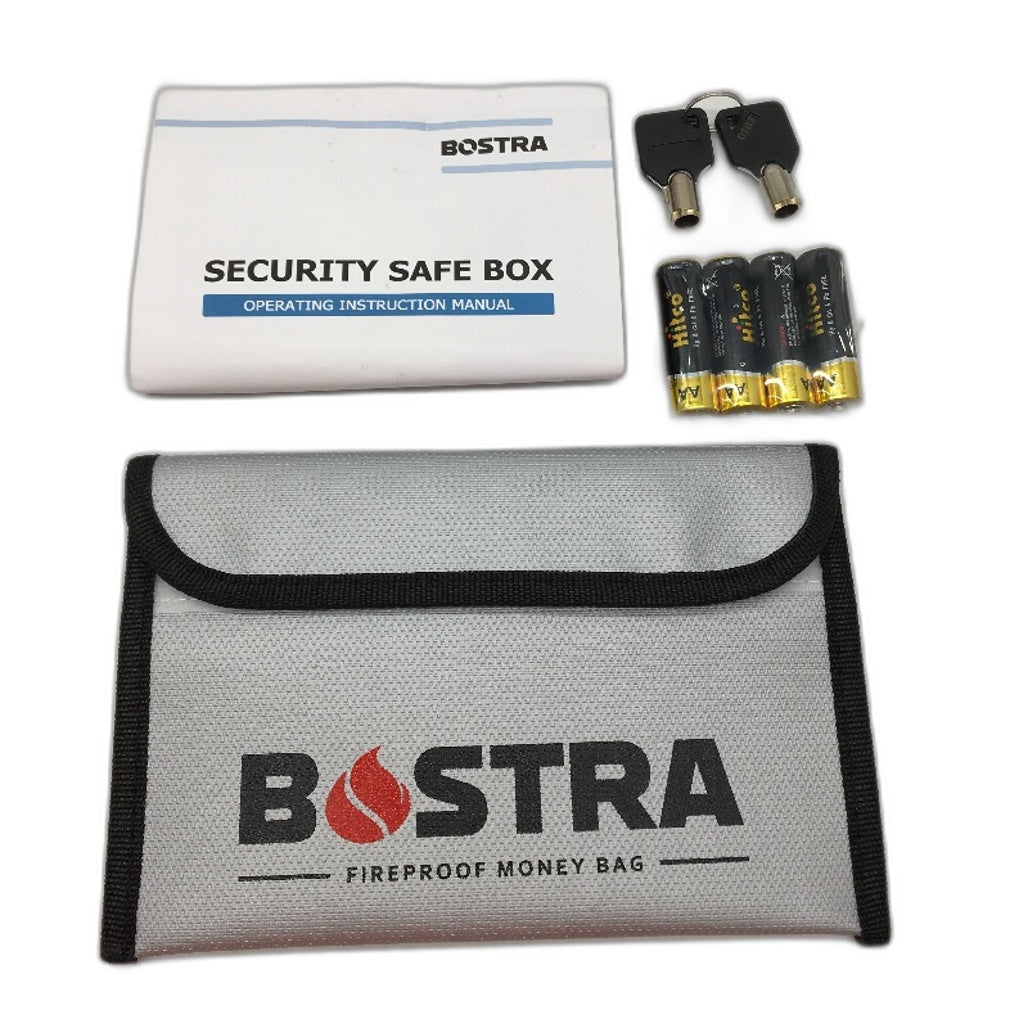 Bostra Fireproof Safebox Sensor Light & Fireproof Carry Bag Digital Keypad