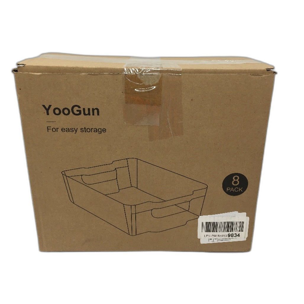 Yoogun Plastic Fridge Organiser Storage Bins Pack Of 8 Easy Storage NEW