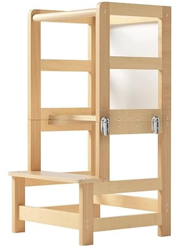 Wulumu Children Learning Tower Kitchen Helper Stool Foldable With Chalkboard NEW