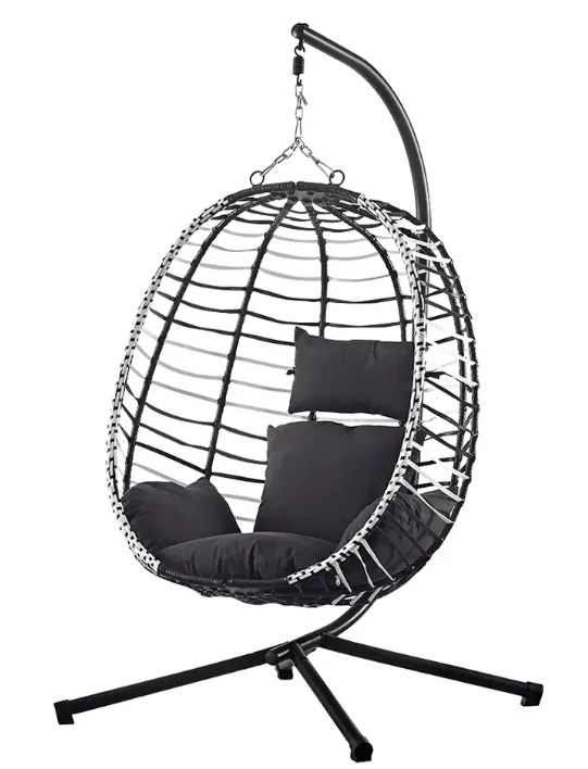 Allegra Outdoor Rattan Hanging Egg Chair Removable Cushion 360 Rotation NEW