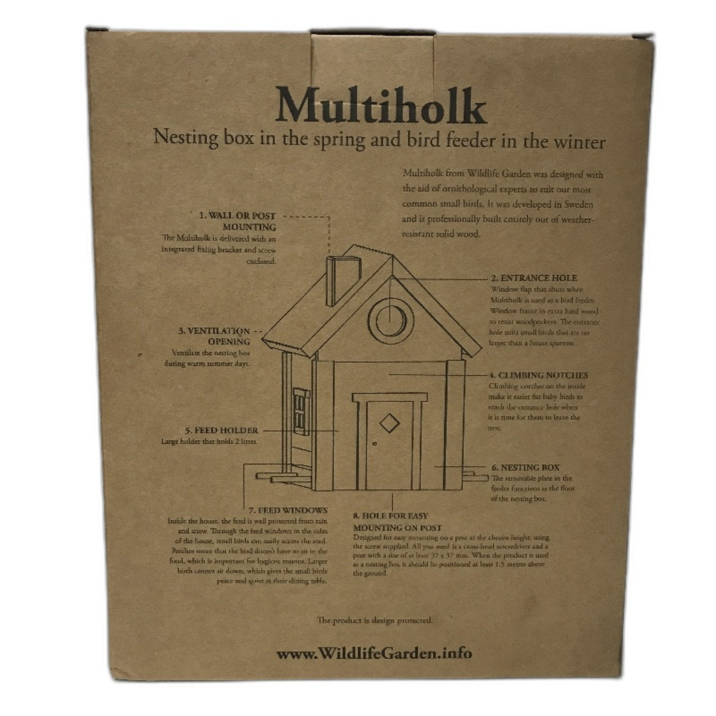 Wildlife Garden Blue Multiholk Bird Nesting Box & Bird Feeder Table NEW