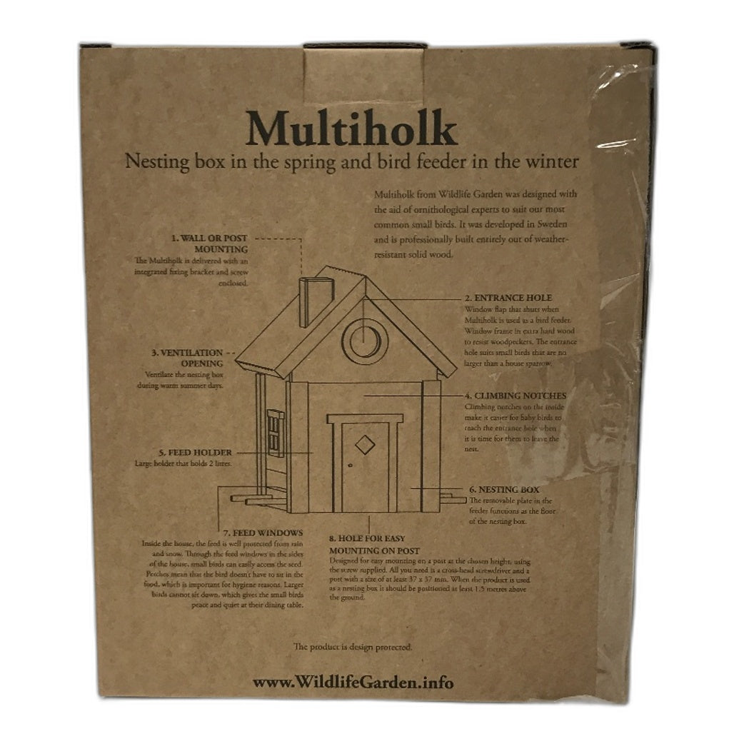 Wildlife Garden White Multiholk Bird Nesting Box & Bird Feeder Table NEW