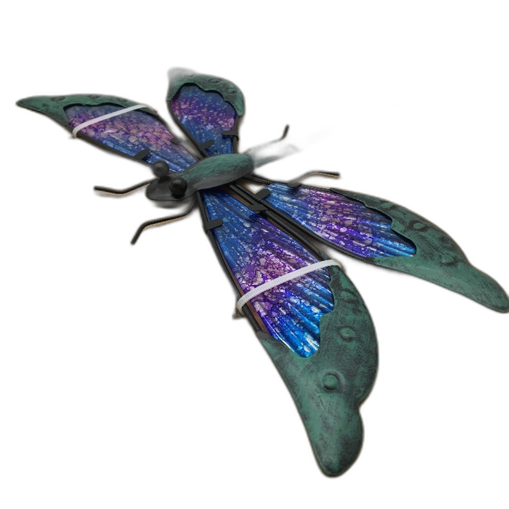 Hongland Garden Art Metal Dragonfly Home Yard Outdoor Wall Art Decor 14 Inch