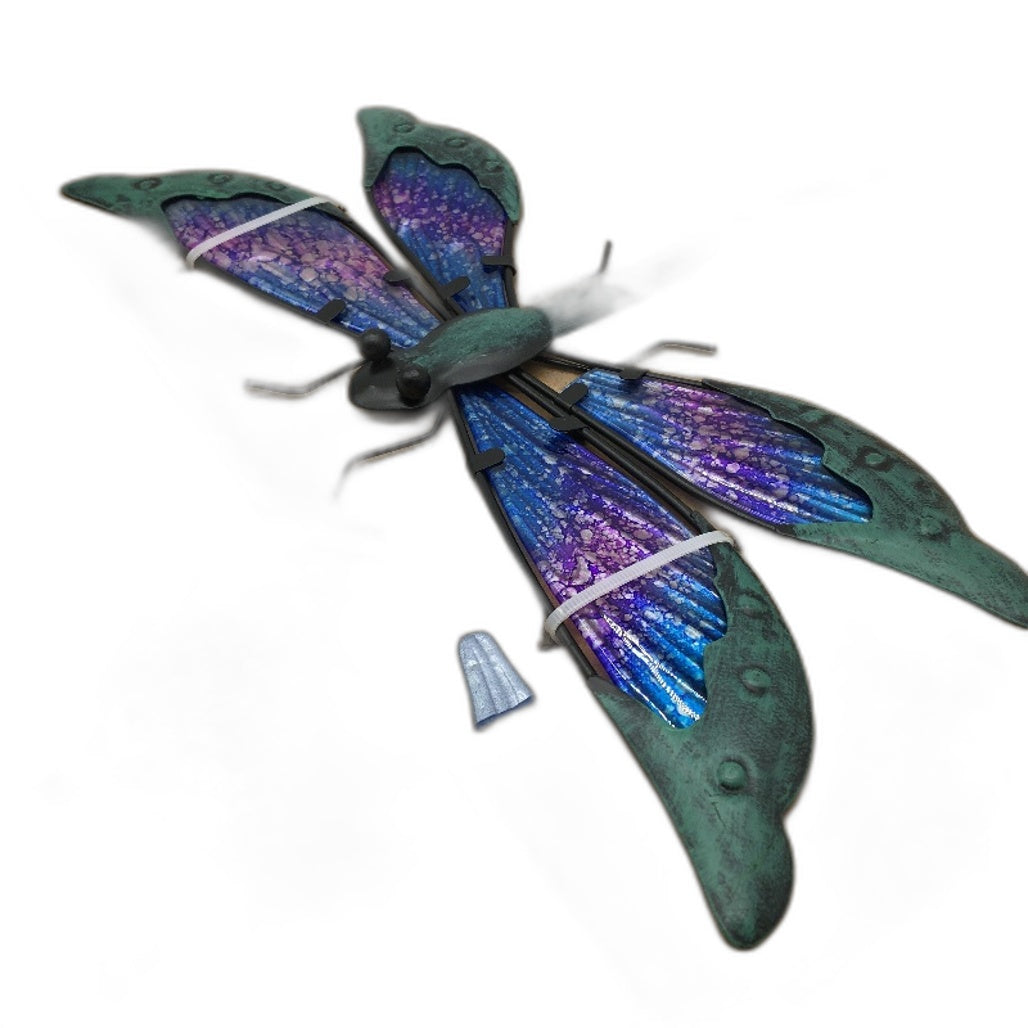 Hongland Garden Art Metal Dragonfly Home Yard Outdoor Wall Art Decor 14 Inch