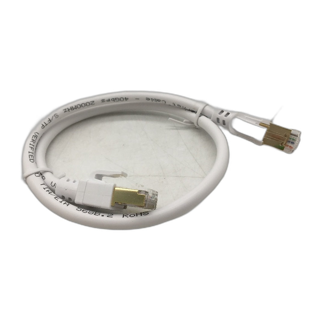 Yauhody CAT8 Ethernet 40 Gbps 2000MHz High Speed 0.5m LAN Cable Pack of 2 NEW